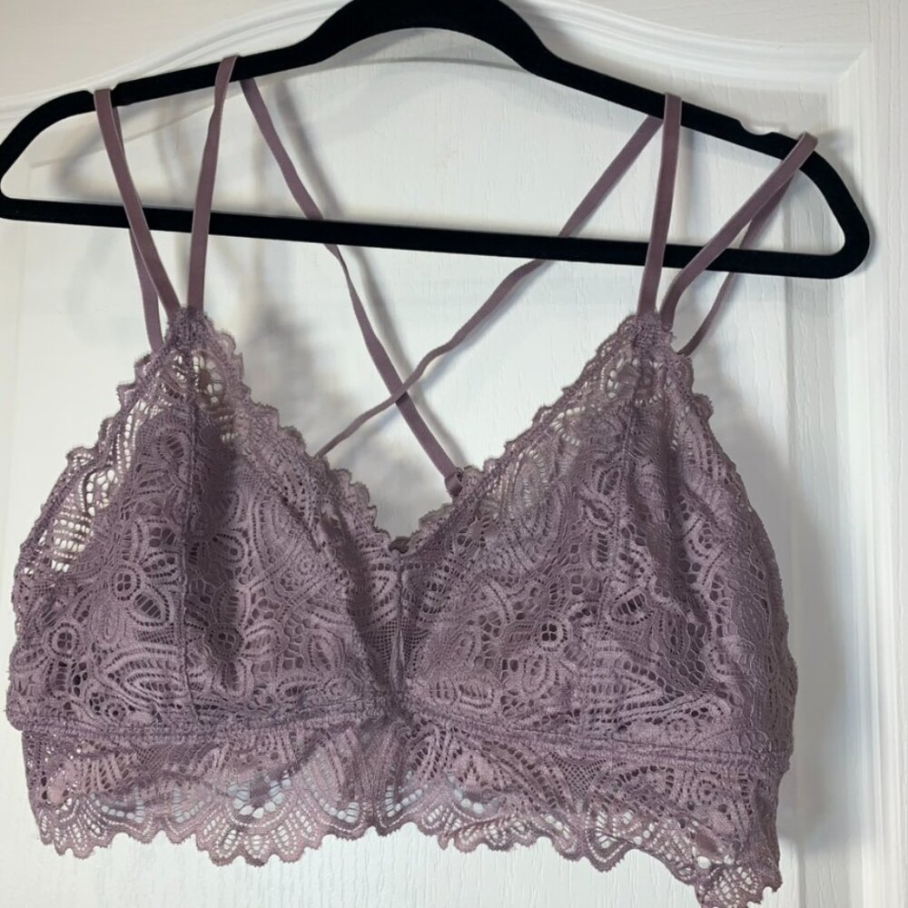 Carisma Lace Bralette XL Mauve Boho Festival Lounge Soft‎ Support